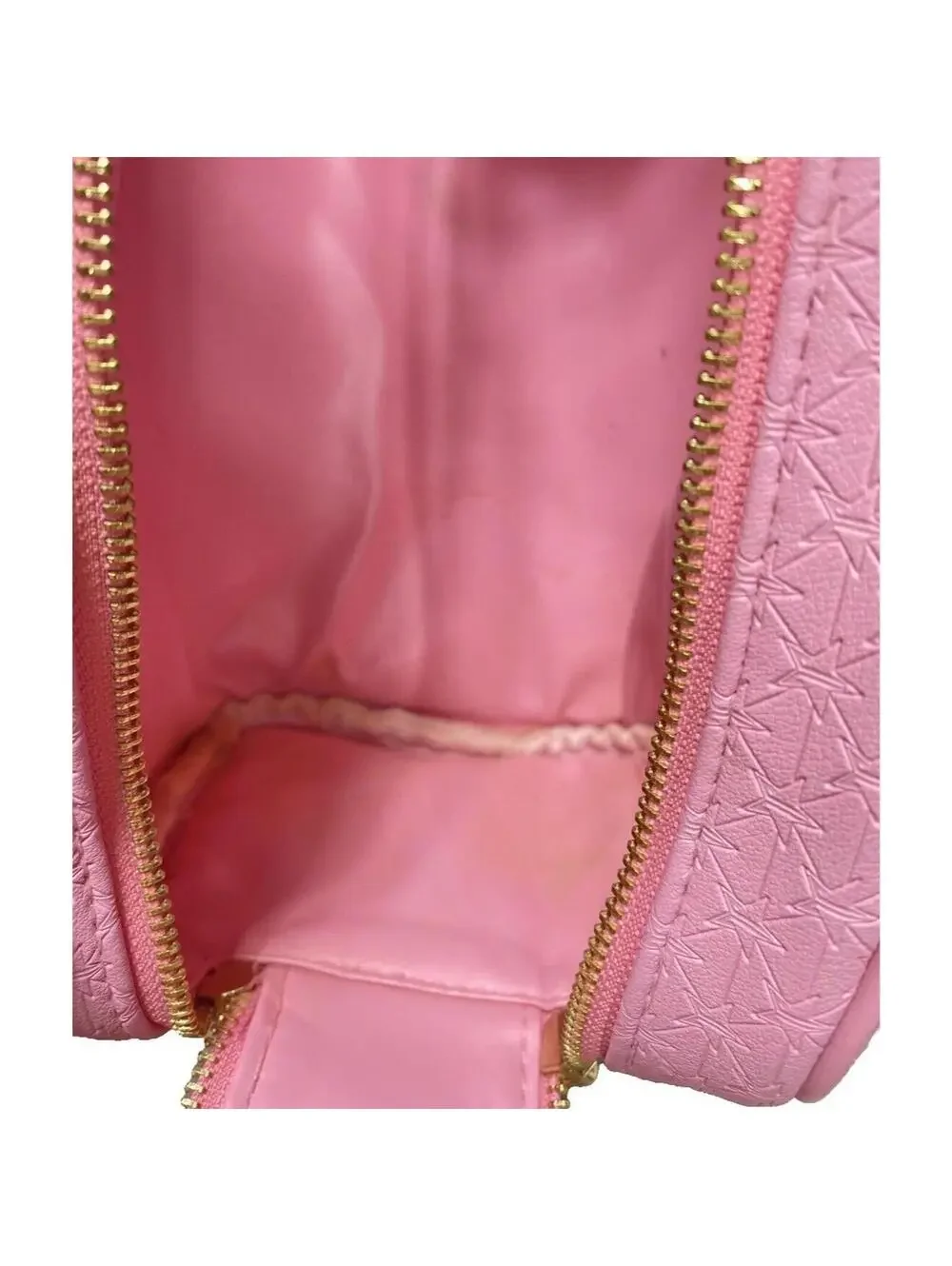 Large Pink Star Cosmetics Double Zip Makeup Bag, Pink, Big Travel Toiletry Carry